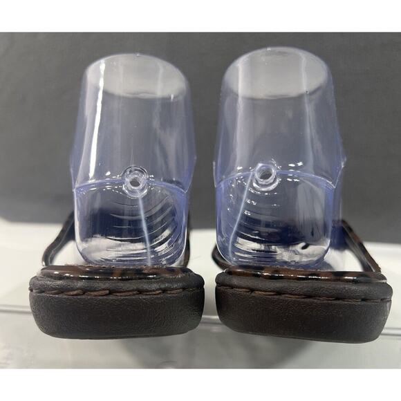 BORN boc Concepts Leopard Slip On Flip Flop Sandals Things Brown Women Size 7 - Picture 14 of 16